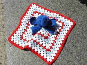 Knuffeldoekje in rood wit blauw
